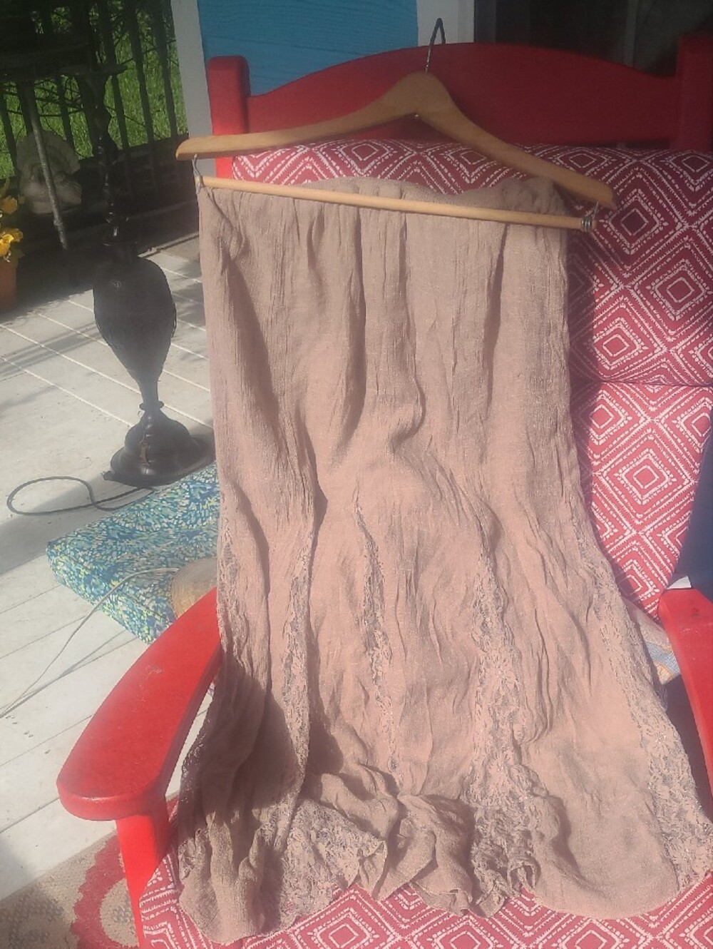 Women's Vintage 70's Maxi Skirt in Brown - Soft Flowing Style